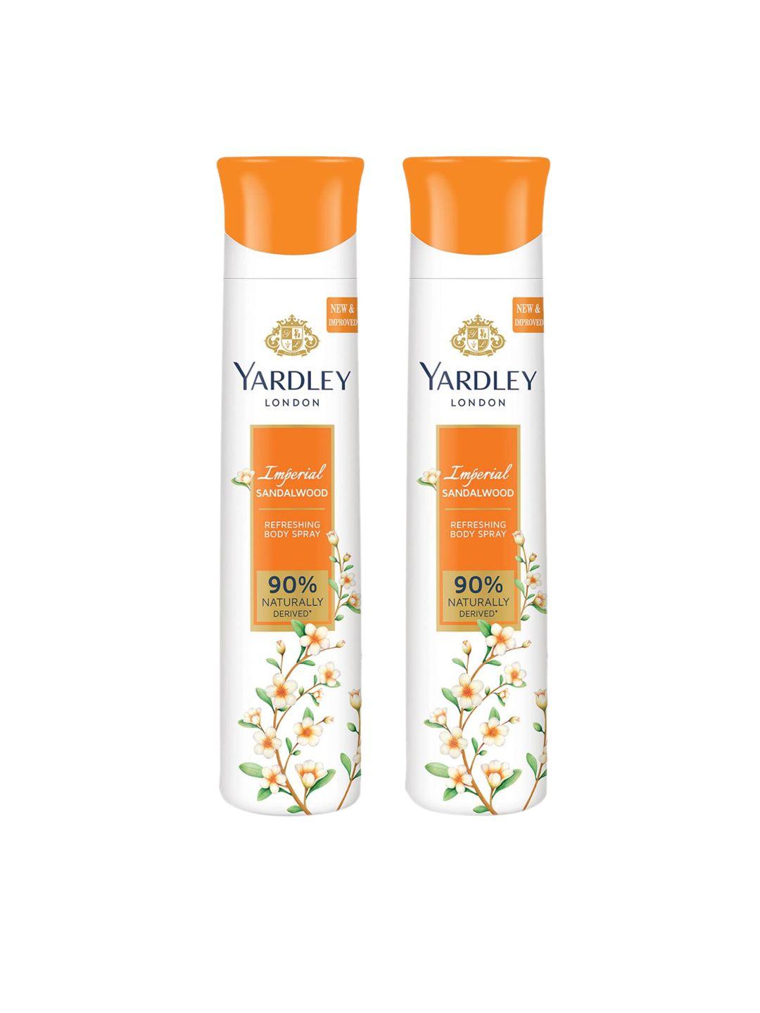 yardley london women set of 2 imperial sandalwood refreshing body sprays - 150 ml each