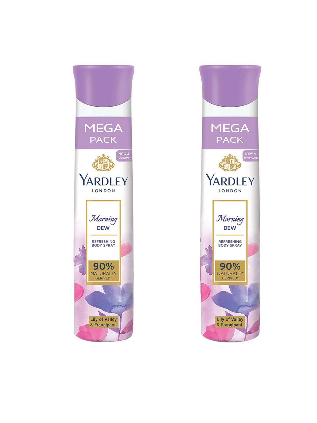 yardley london women set of 2 morning dew refreshing deodorant body spray - 150ml each
