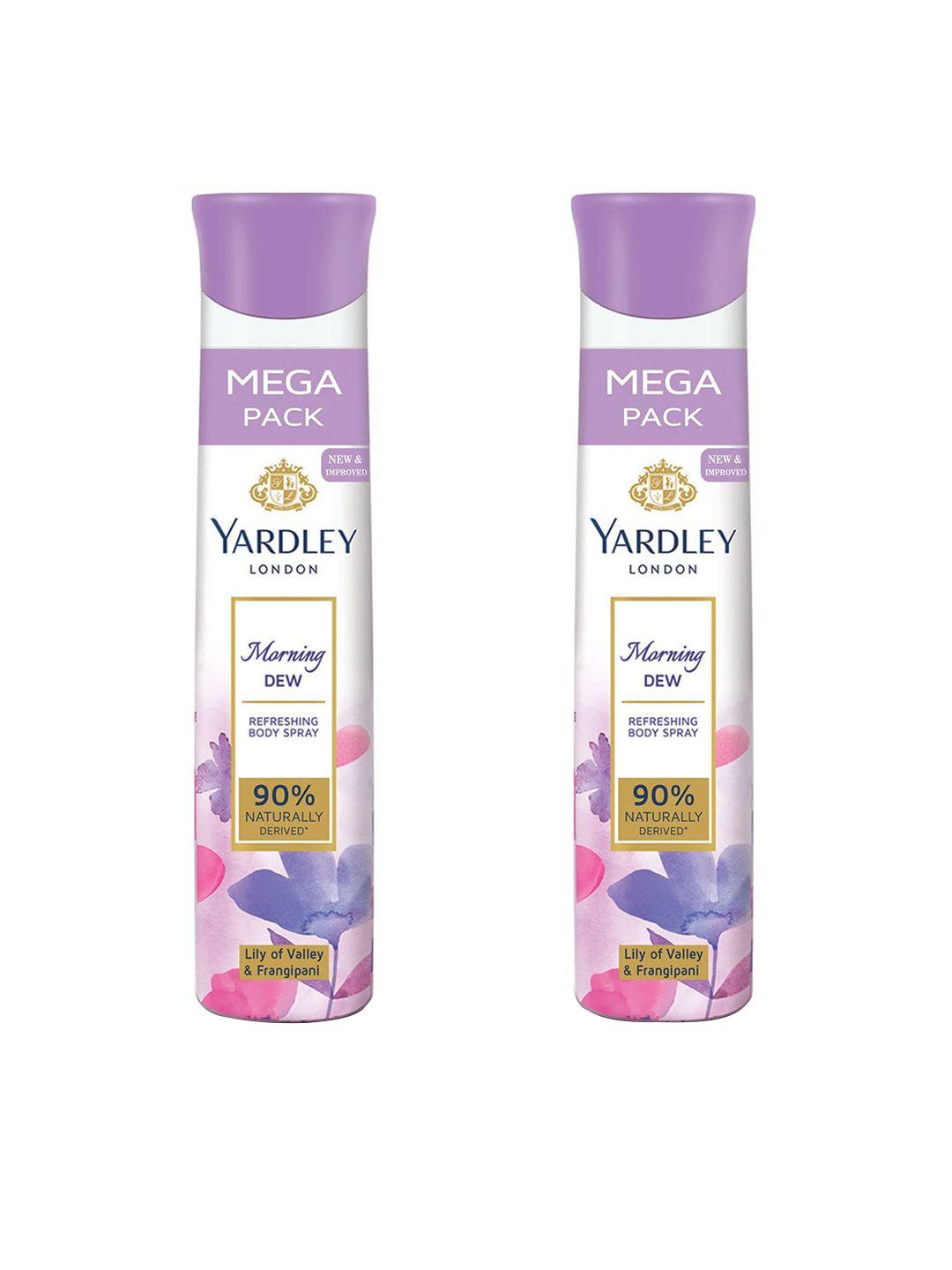 yardley london women set of 2 morning dew refreshing deodorant body spray - 150ml each