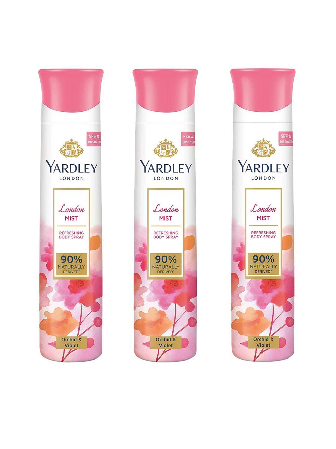 yardley london women set of 3 london mist deodorant body spray - 150 ml each