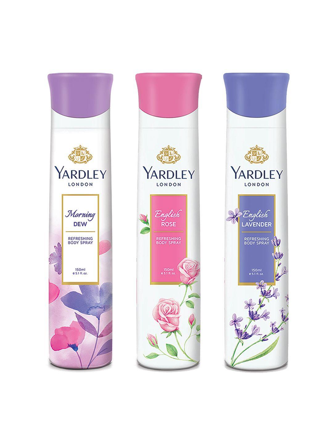 yardley london women set of 3 refreshing body sprays - 150 ml each