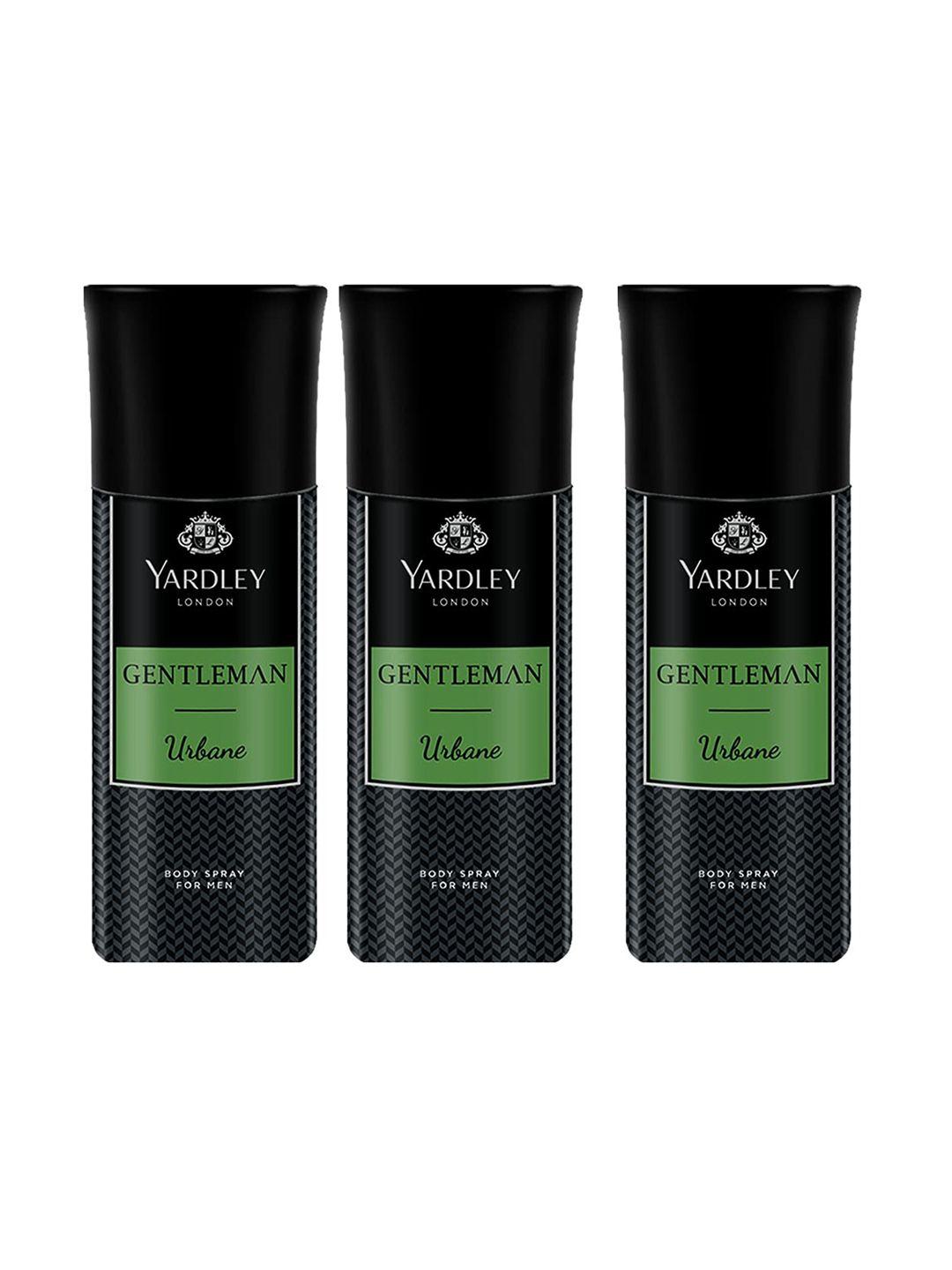 yardley london unisex men set of 3 gentleman urbane deodorant body spray - 150 ml each
