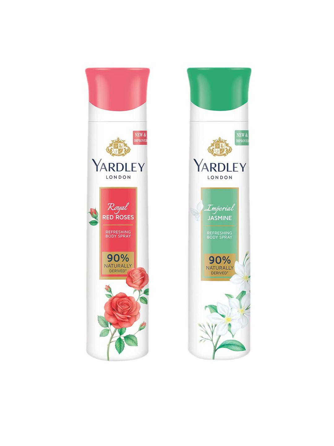 yardley london women set of 2 deodorant - royal red roses & imperial jasmine - 150ml each