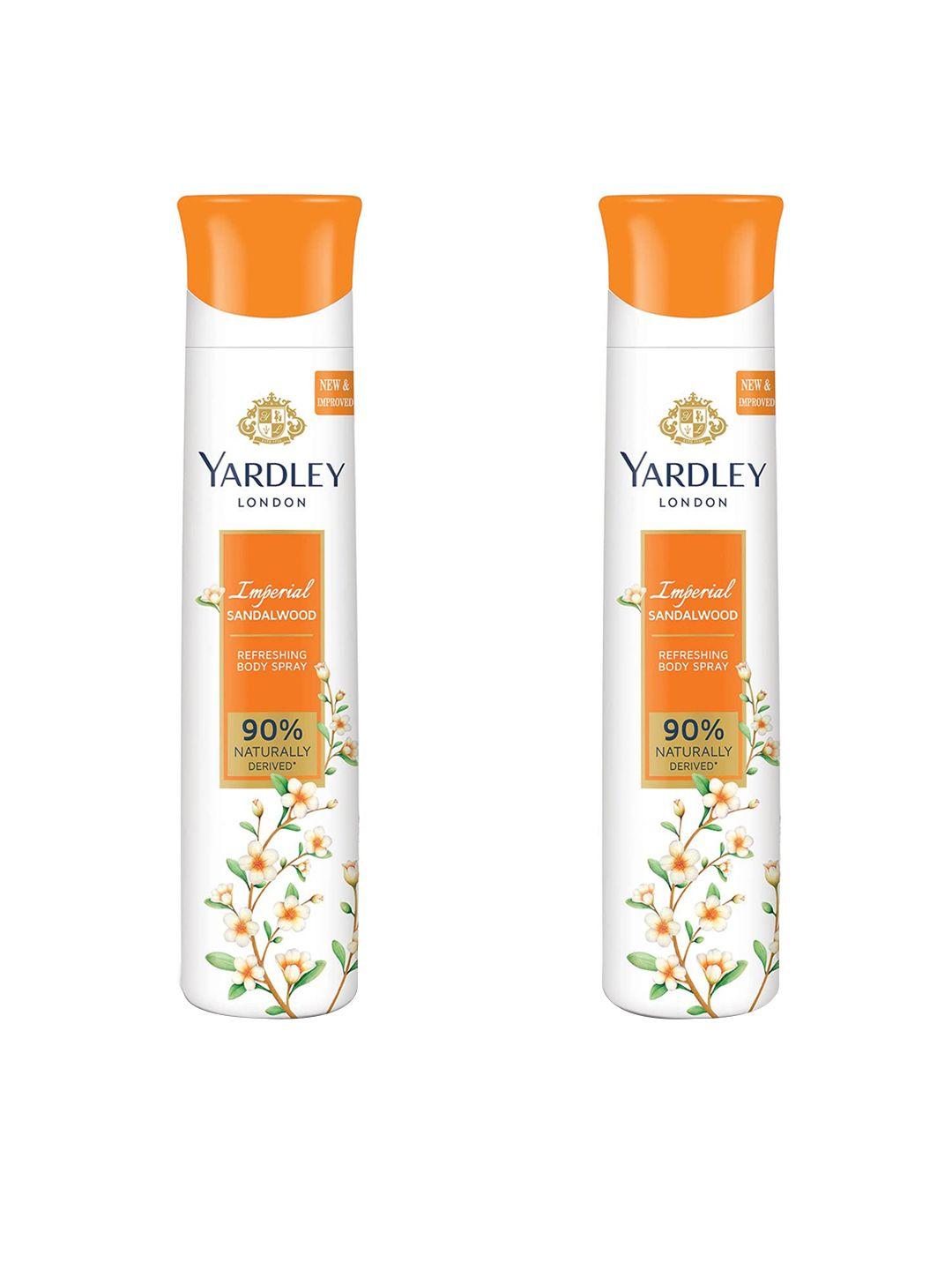 yardley london women set of 2 imperial sandalwood refreshing deo body spray - 150ml each