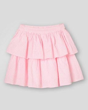 yarn-dye striped skirt