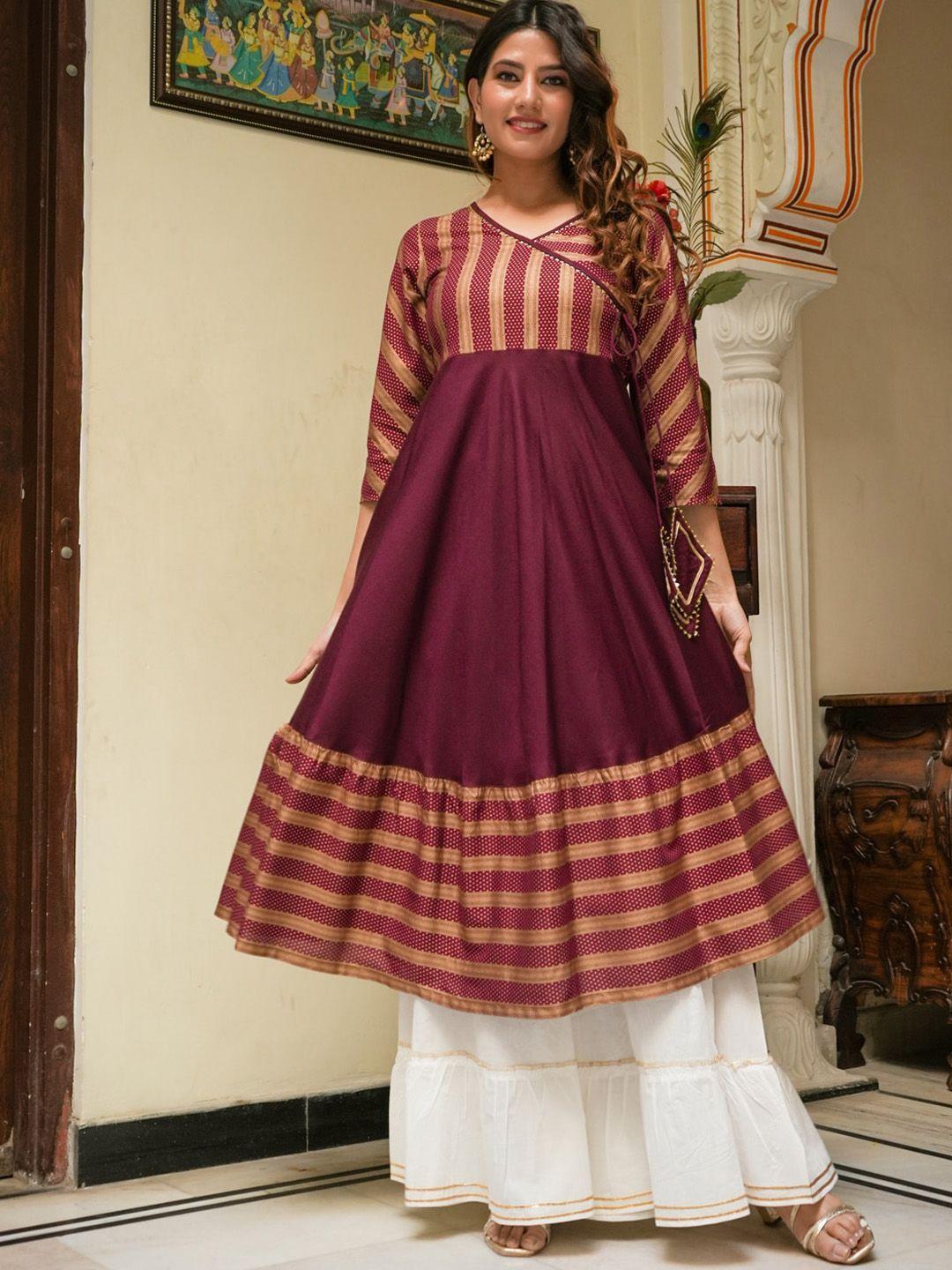 yash gallery geometric printed anarkali kurta