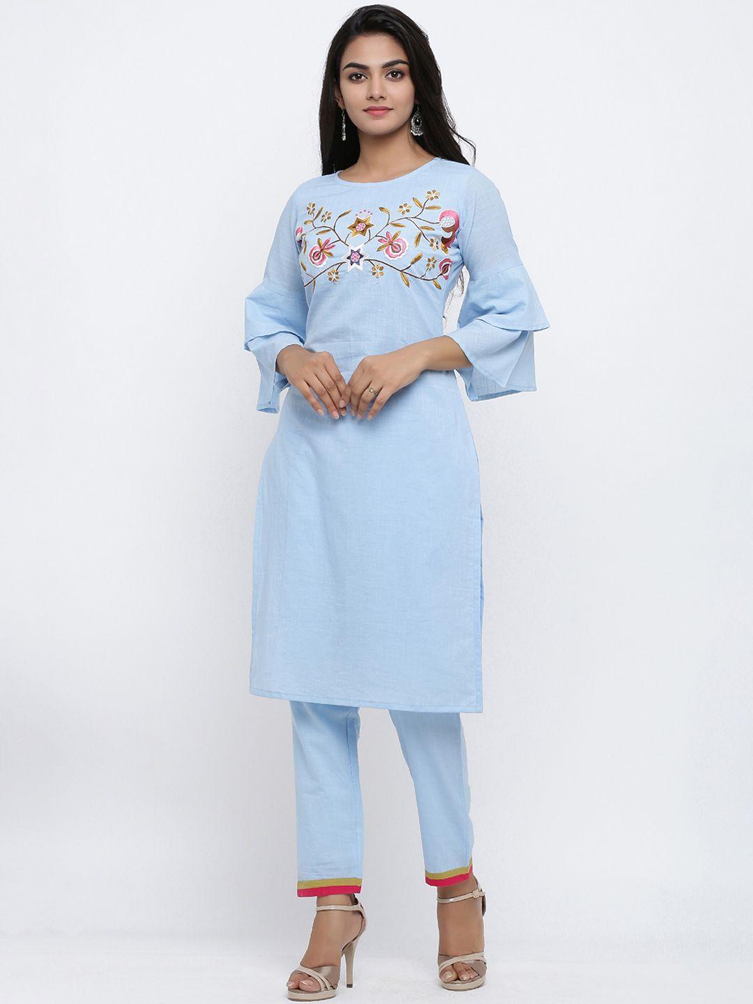yash gallery women assorted solid kurta with trousers