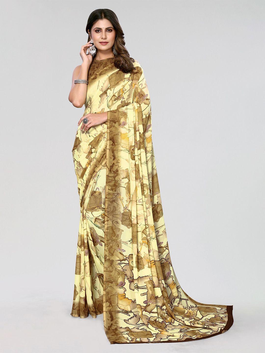 yashika abstract printed poly georgette leheriya saree