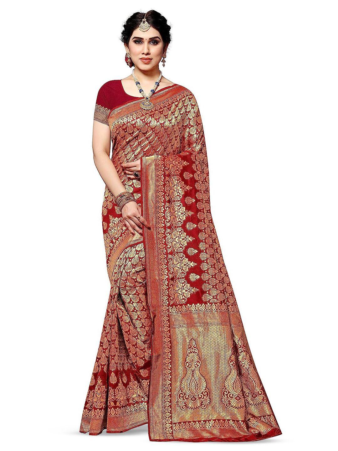 yashika ethnic motif woven design zari banarasi saree