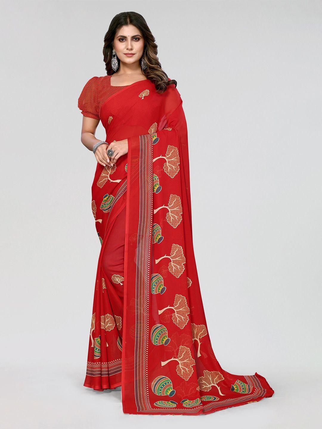 yashika ethnic motifs printed leheriya saree