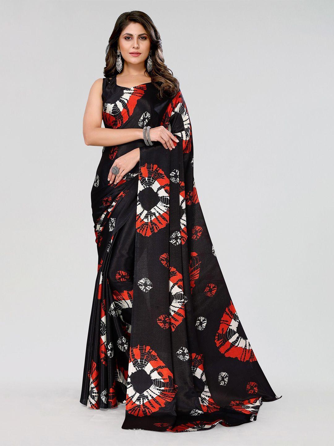 yashika geometric printed poly georgette leheriya saree