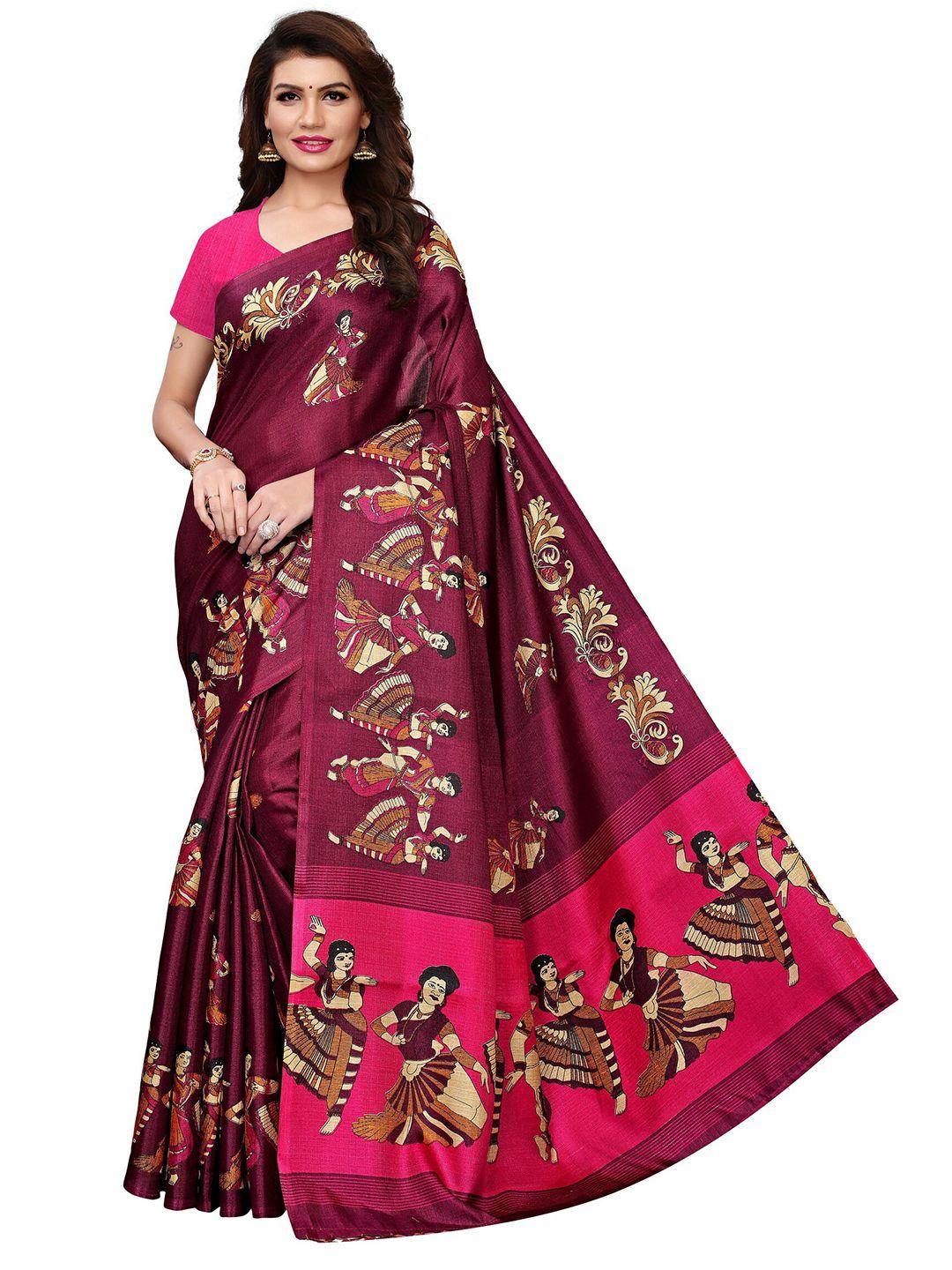 yashika purple & pink art silk saree