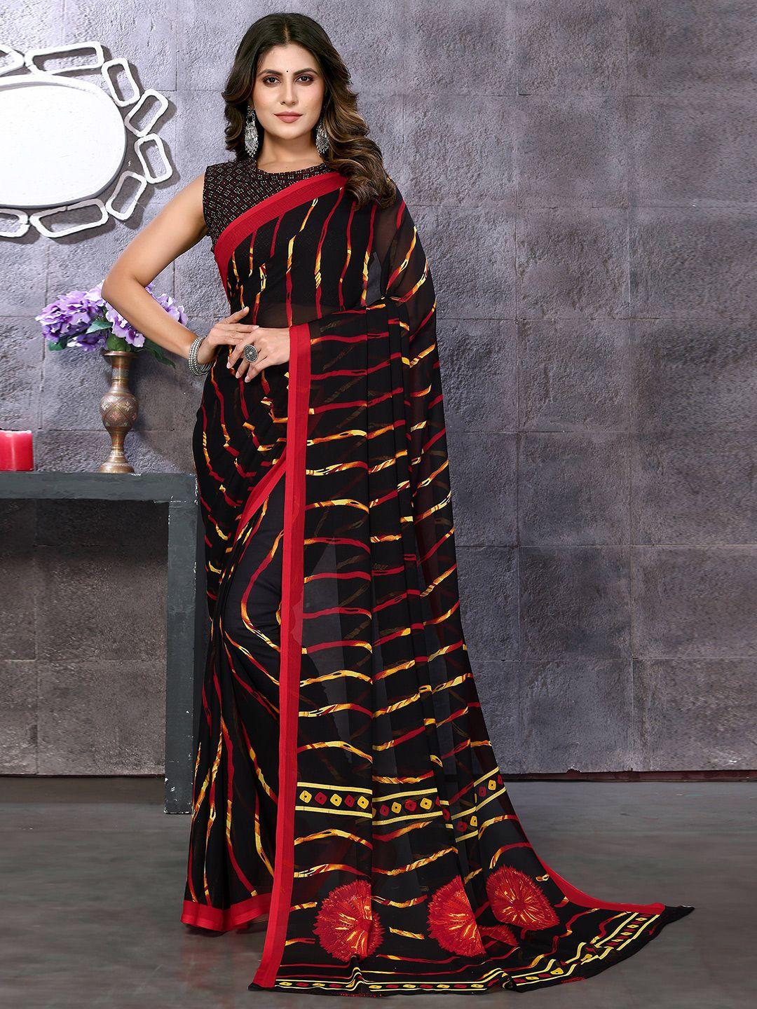 yashika striped solid border saree