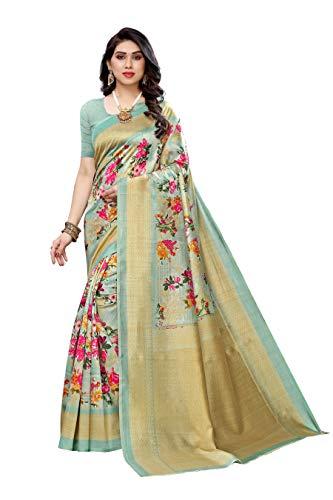 yashika women's art silk saree (air light green