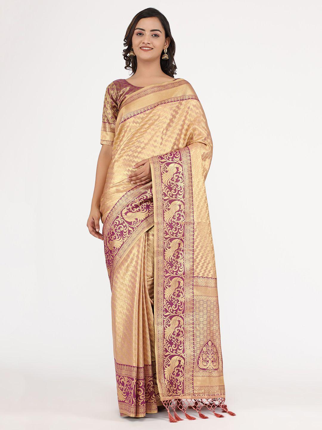 yavira silk ethnic motif woven design zari saree