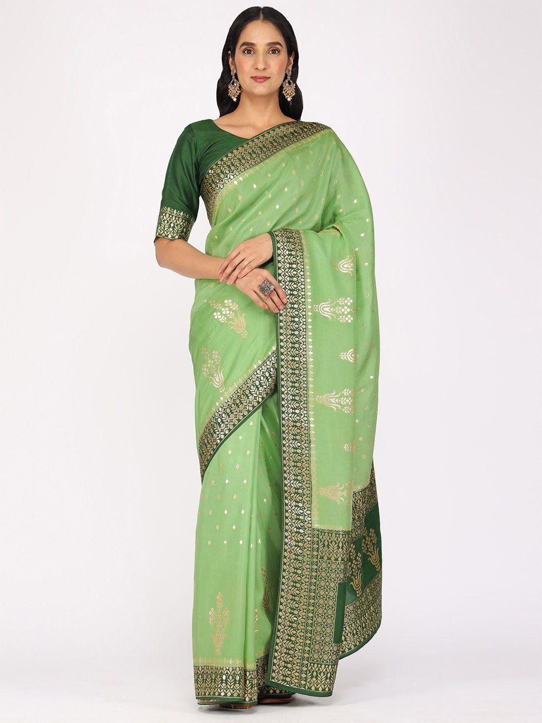 yavira silk ethnic motifs printed zari banarasi saree