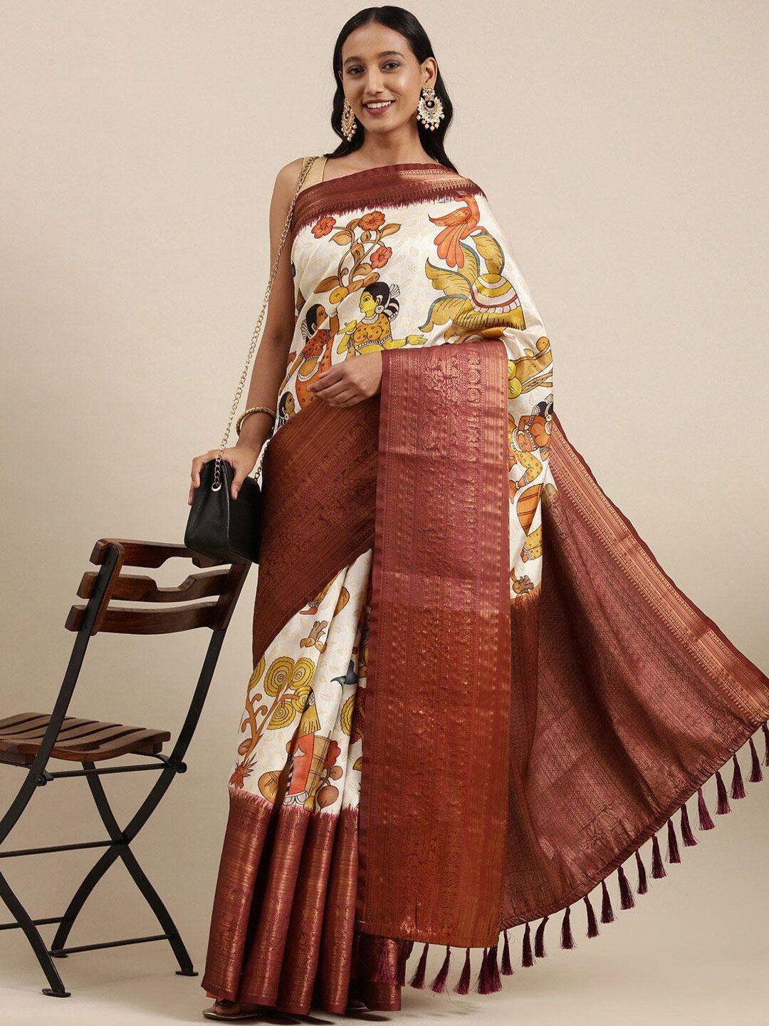 yavira silk ethnic motifs printed zari pure silk banarasi saree