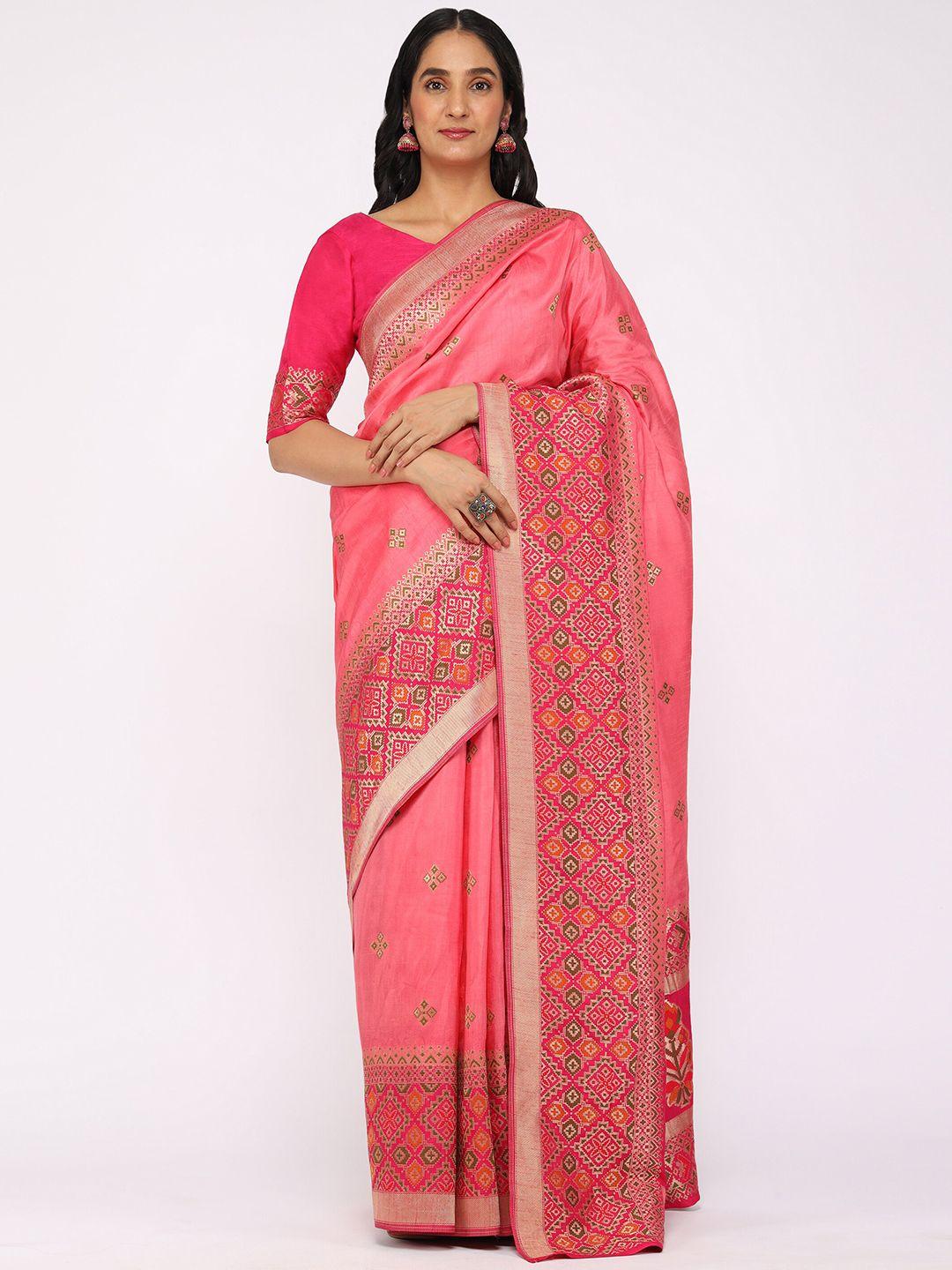 yavira silk ethnic motifs woven design zari detail saree