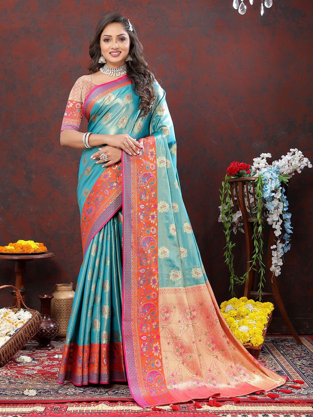 yavira silk ethnic motifs woven design zari kanjeevaram saree