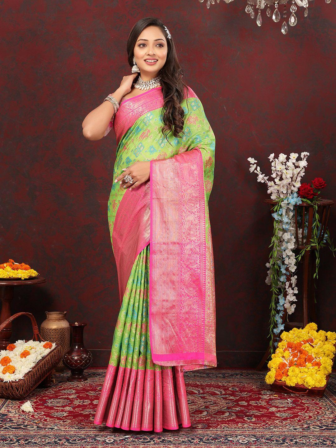 yavira silk ethnic motifs woven design zari kota saree