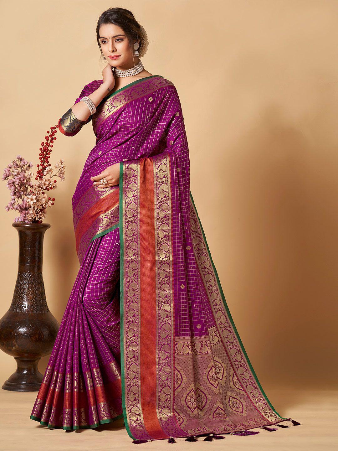 yavira silk ethnic motifs woven design zari saree