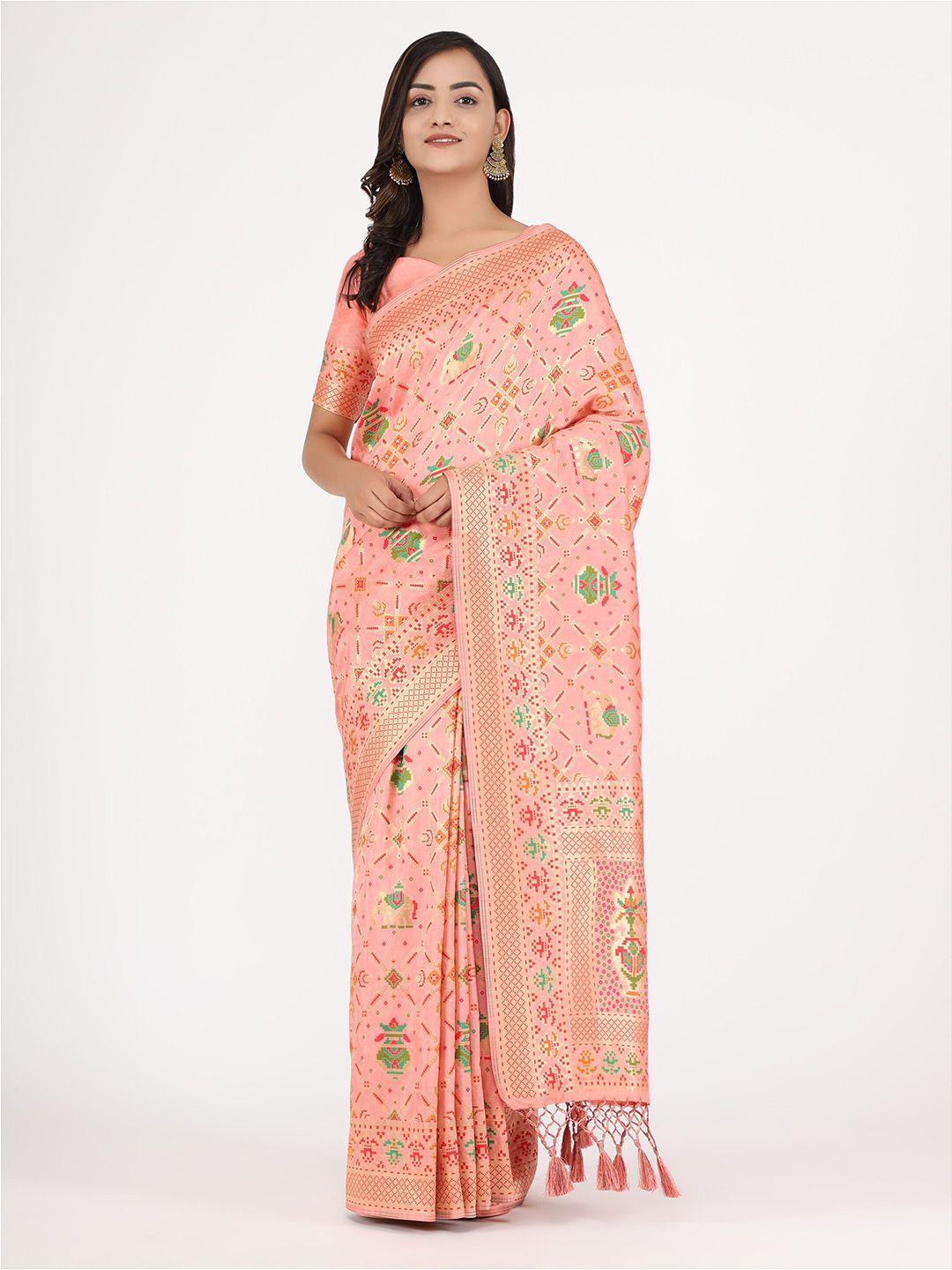 yavira silk ethnic motifs woven design zari saree