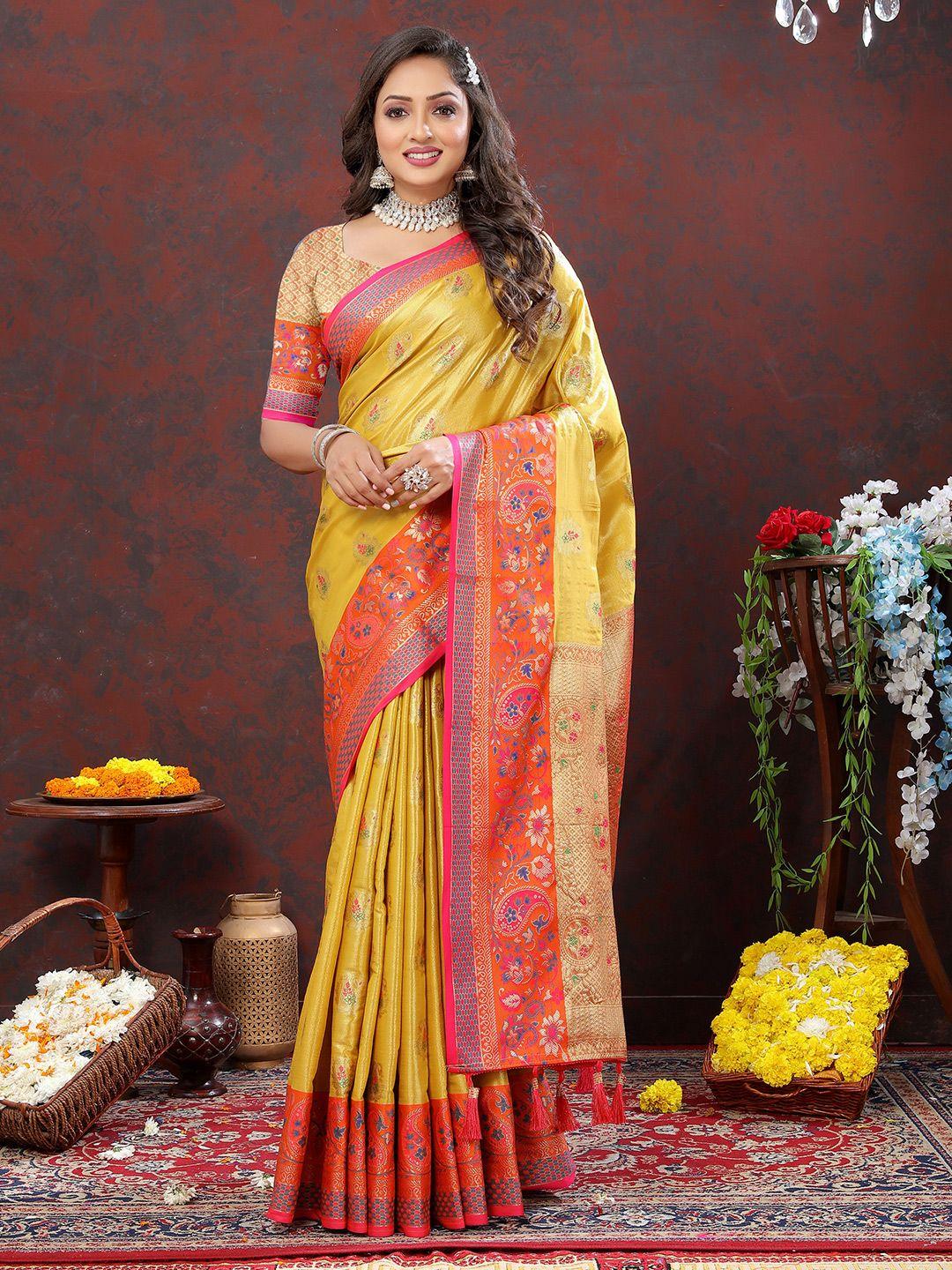 yavira silk woven design zari art silk kanjeevaram saree