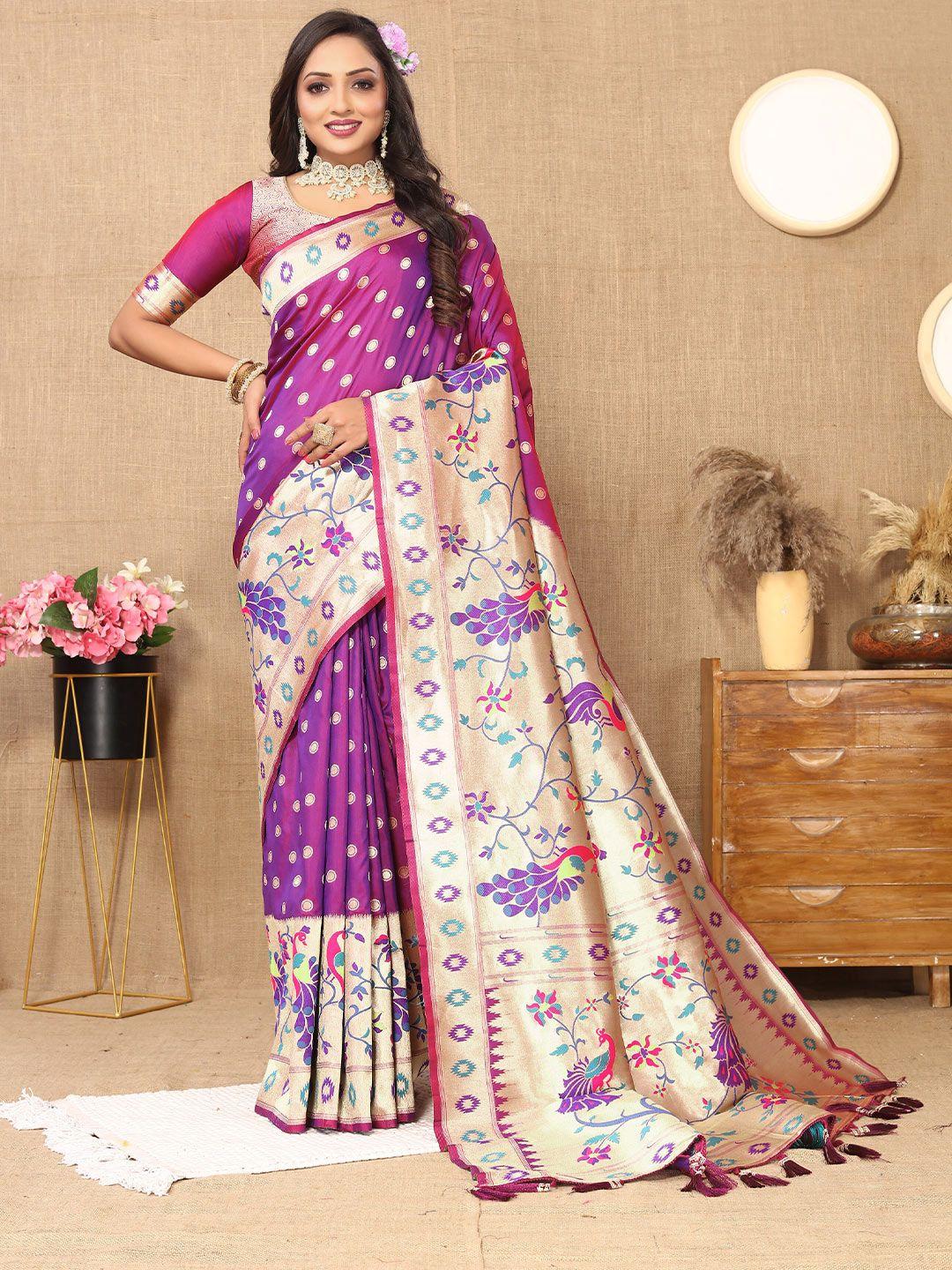 yavira silk woven design zari art silk paithani saree