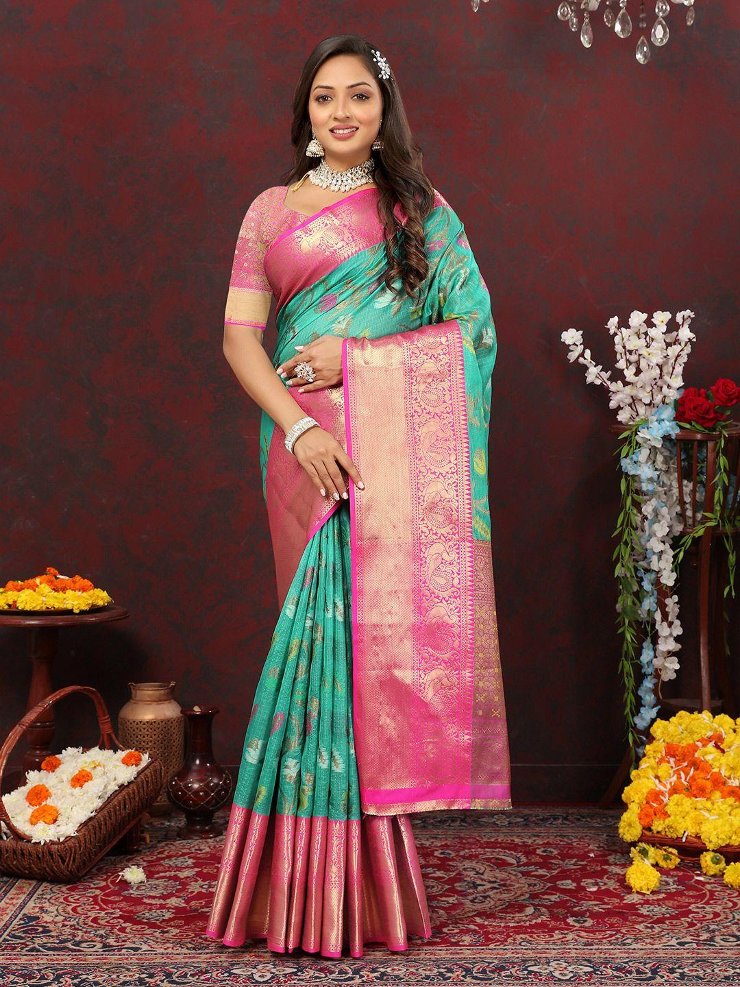 yavira silk woven design zari kota saree