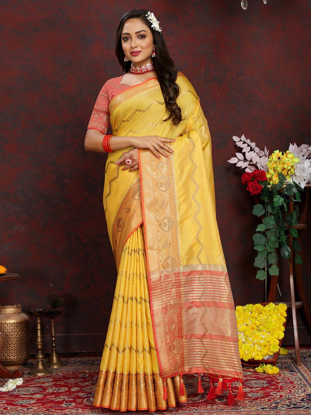 yavira silk woven design zari silk cotton banarasi saree