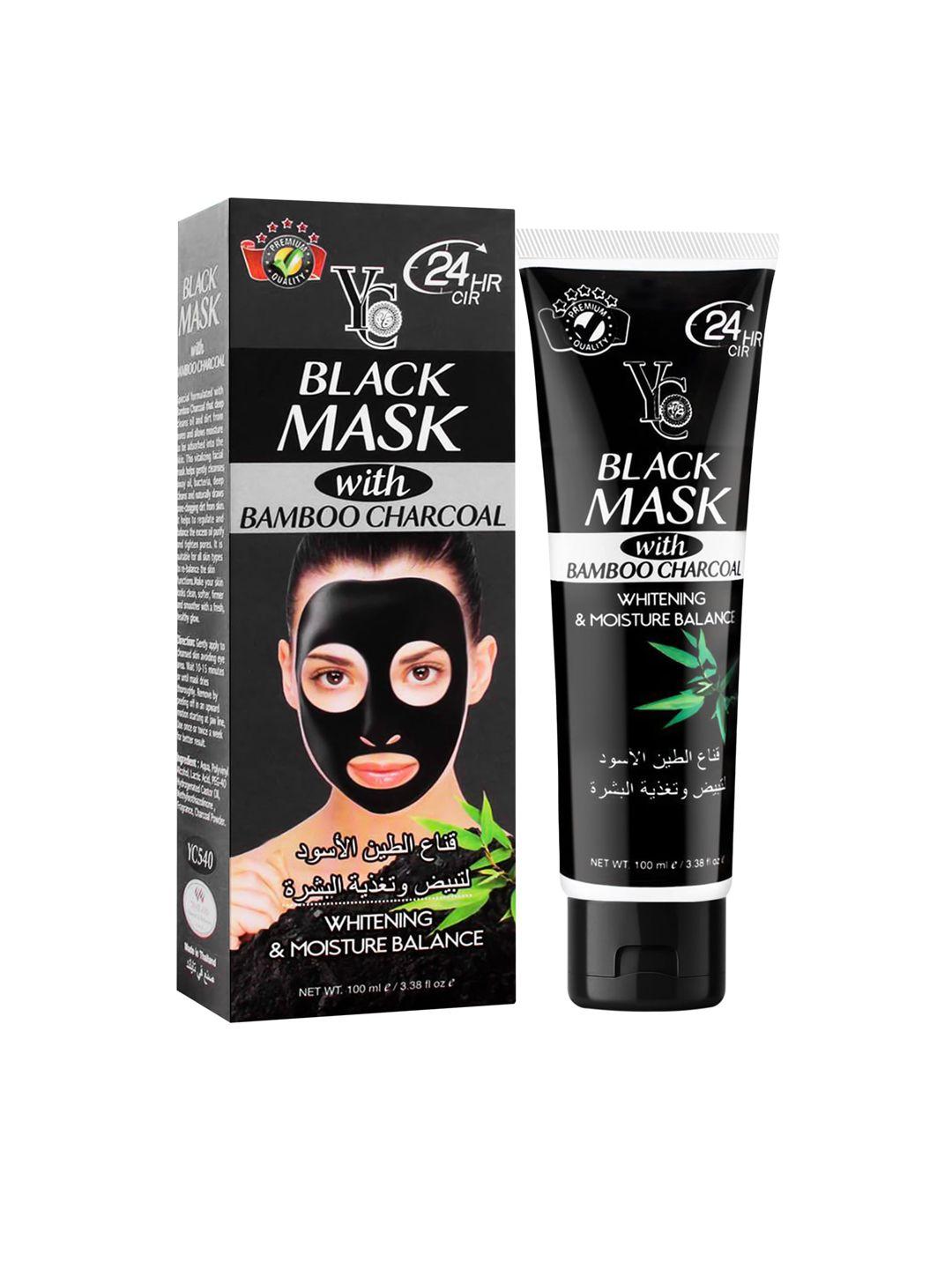 yc bamboo charcoal black face mask - 100ml