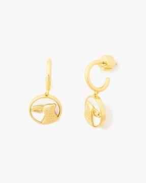 year of the rabbit mother of pearl huggie earrings