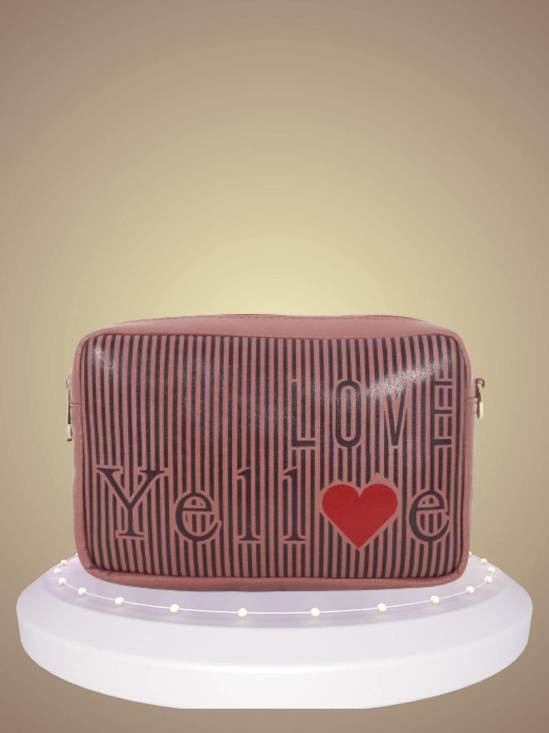 yelloe striped structured sling bag