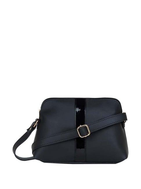 yelloe black & navy solid small sling handbag