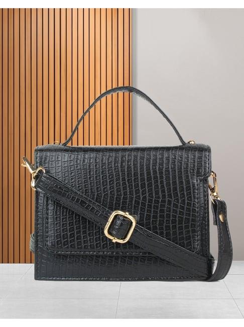 yelloe black animal effect small satchel handbag