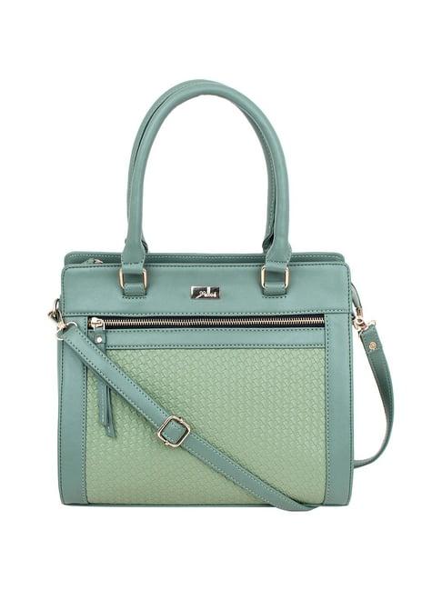 yelloe green textured medium handbag
