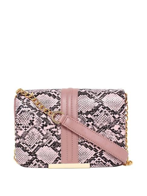 yelloe pink animal effect medium sling handbag