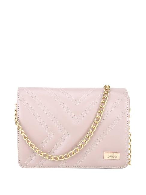 yelloe pink quilted medium sling handbag