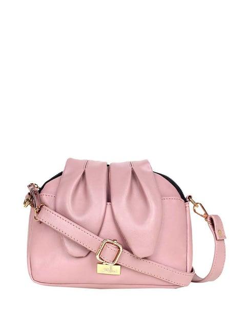 yelloe pink solid small sling handbag