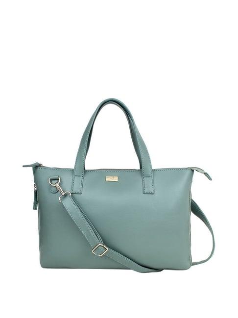 yelloe powder blue solid medium laptop handbag