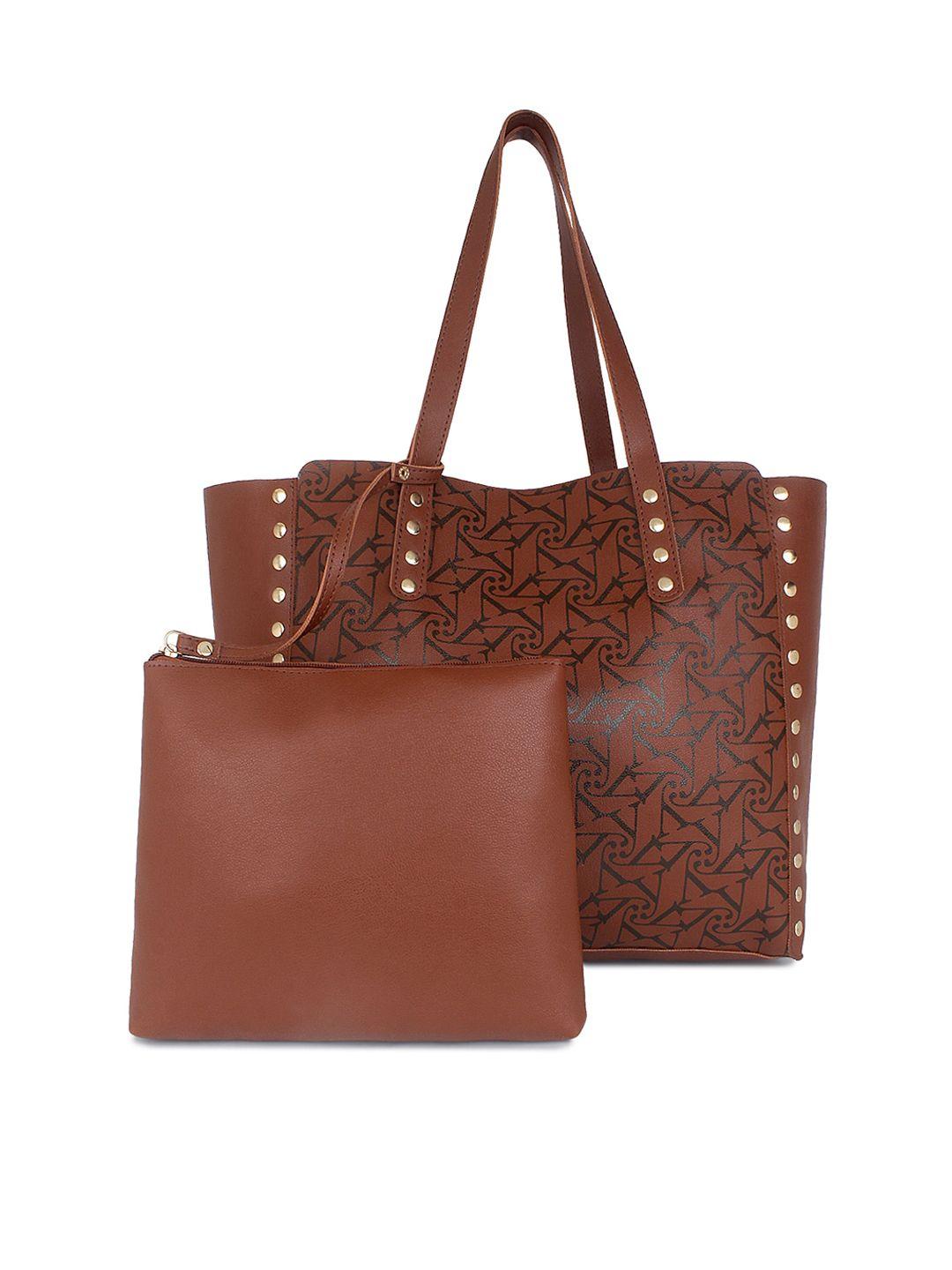 yelloe tan structured tote bag with cut work