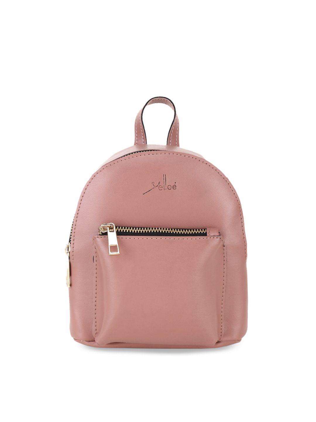 yelloe women peach-coloured solid backpack