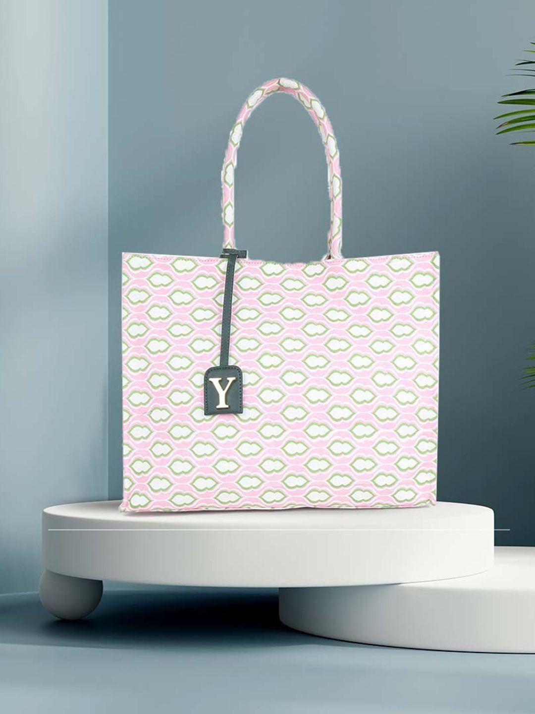 yelloe women pink geometric printed shoulder bag
