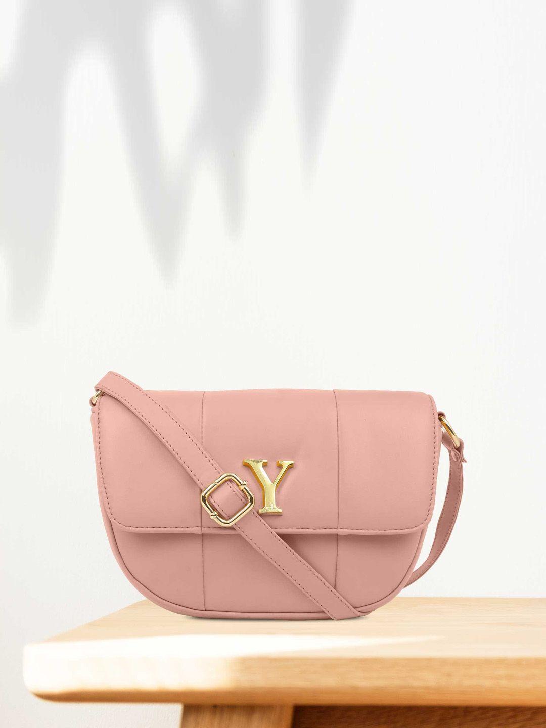 yelloe women pink structured sling bag