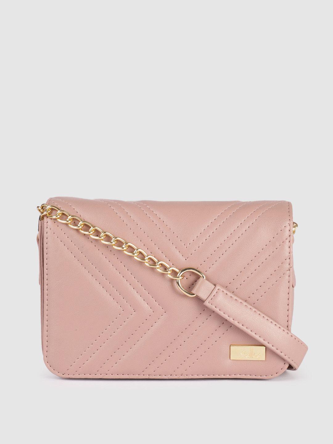 yelloe women pink textured sling bag