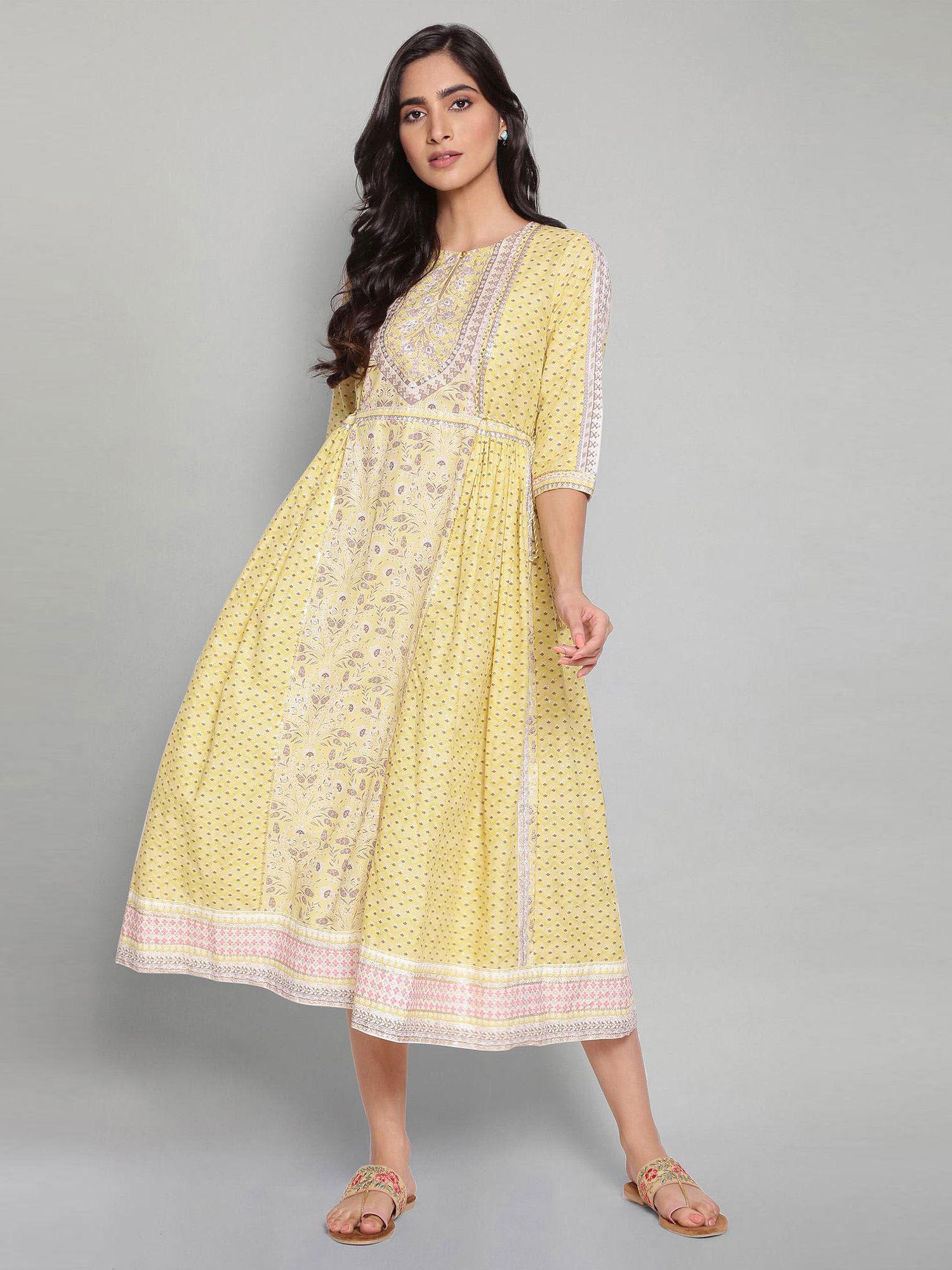 yellopanelled dress