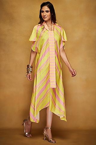 yellow & pink digitally printed tunic