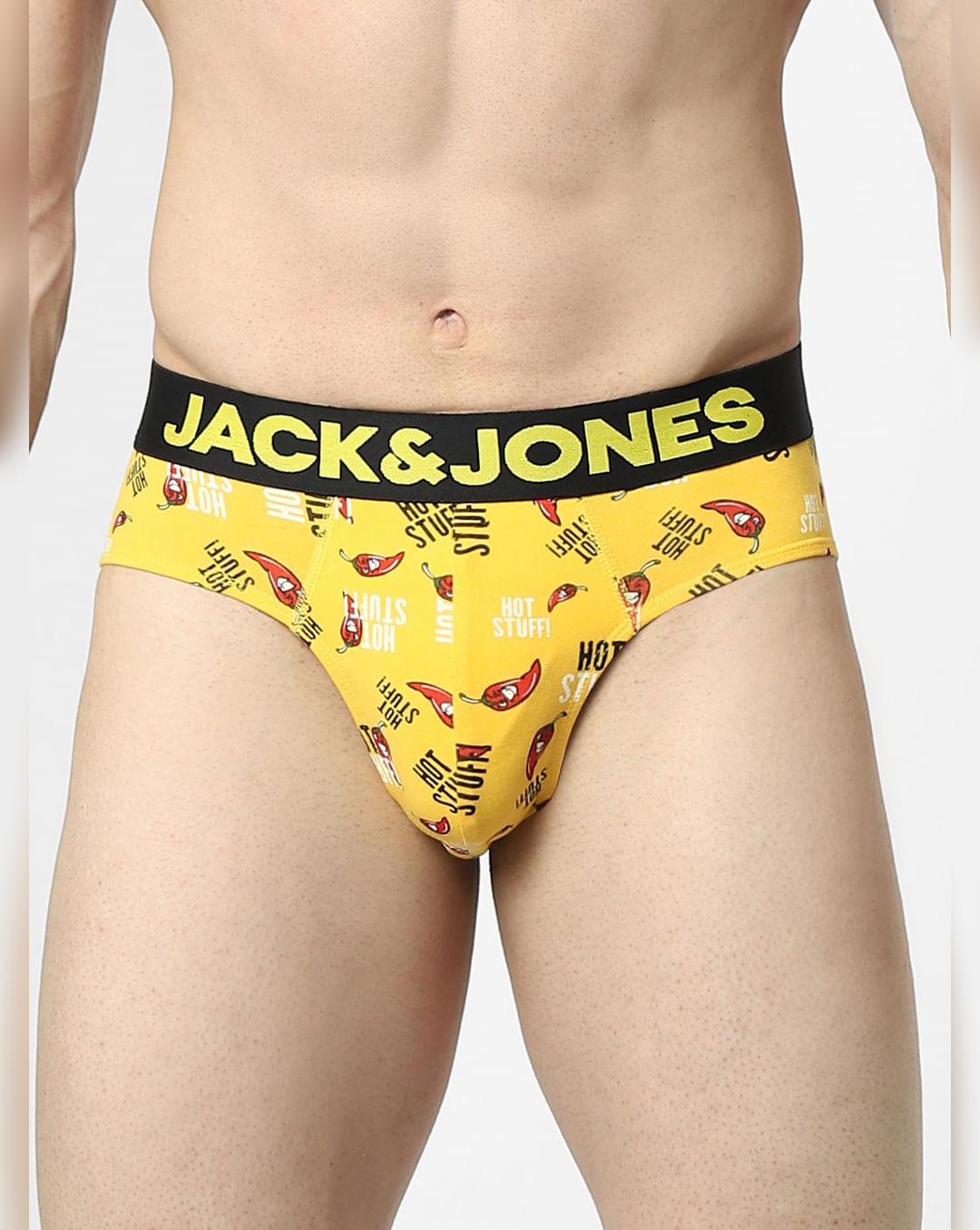 yellow all over print briefs