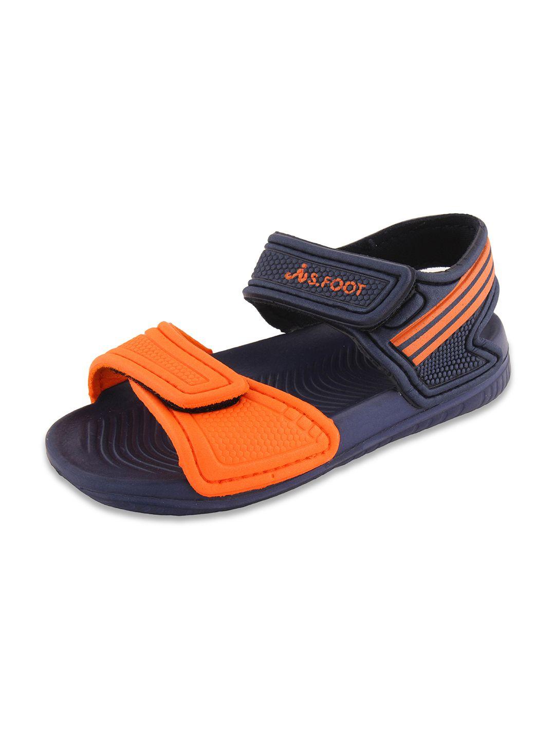 yellow bee boys orange & blue pu comfort sandals