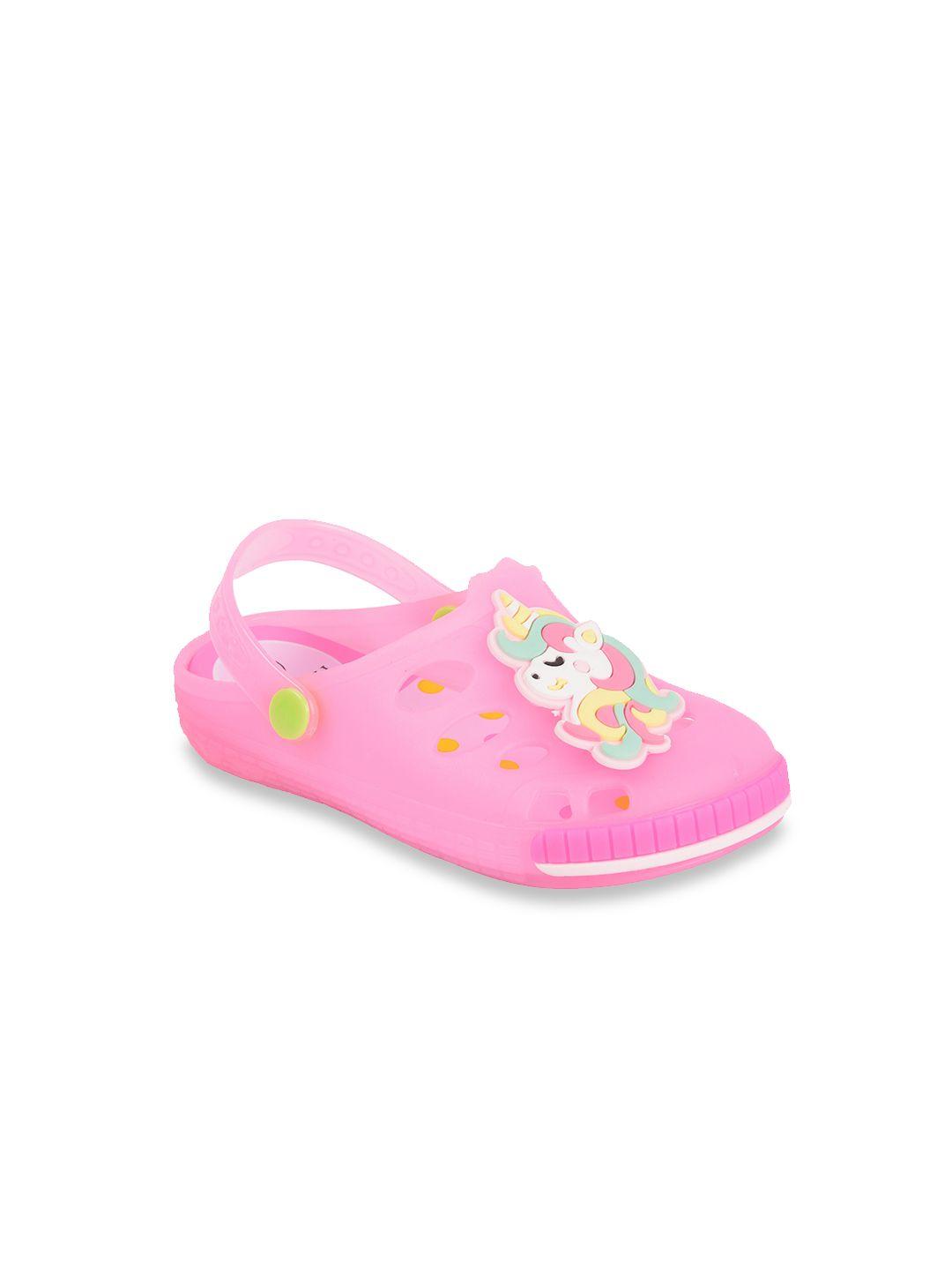yellow bee girls pink & white led clogs